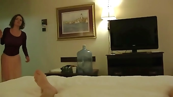 Step-mom couldn't resist sucking my cock while my step dad was a.