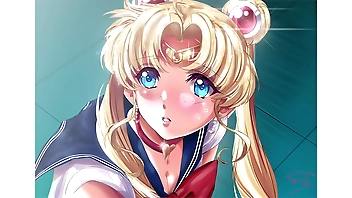 [Hentai] Sailor Moon gets a huge load of cum on her face
