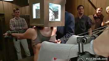 Two sluts anal bdsm banged in public