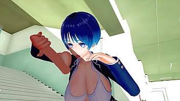 THE FEMALE CLASSMATE WAS IN HEAT IN THE CORRIDOR, SO I HAD TO HELP HIM SOLVE THE PROBLEM 3D HENTAI 65