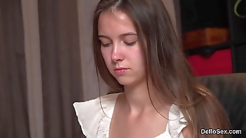 Steamy teenie fingers soft snatch until she is cumming