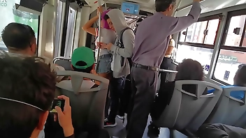 It started as a huddle on the metrobus and ended up riding on his cock (Twitter: @ Hyperversos2)