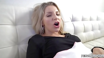 Ashley Fires seduces her stepson spreading her legs on the couch