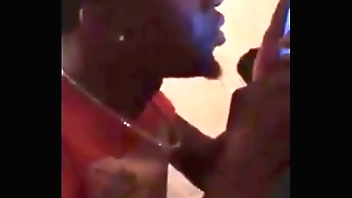 Ebony taking backshots while on the phone with b.