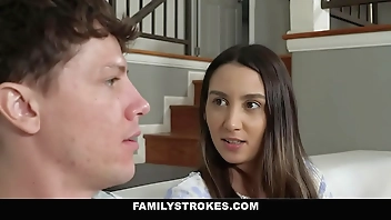 Hot stepdad fucks his petite skinny teen stepdaughter while busty stepmom watches ( Melanie Hicks,Natalia Nix )