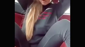 Hot, Perfect, Blonde uses dildo to make her gorgeous pussy squirt in car during Covid-19 Quarantine