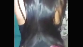 Young girl giving ass on the sofa