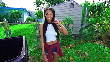 Beautiful black amateurs fucks a white guy