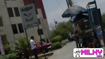 Street vendor accepts Milky dude's proposal and gets fucked for money