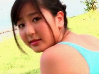 Sexy teen in panties gets naughty outdoors for some teasing fun.