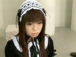 Two timid sluts on their knees slurping heavy, hard nipple dick