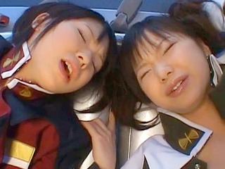 Airi and Meiri get horny in their hot XXX asian cosplay fuckfest in Tokyo!